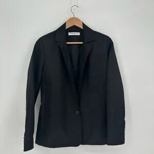 Amanda Uprichard Satin-Look Black Blazer | Size S